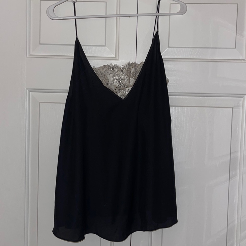 Never worn before silk spaghetti strap and lace FreePeople Cami